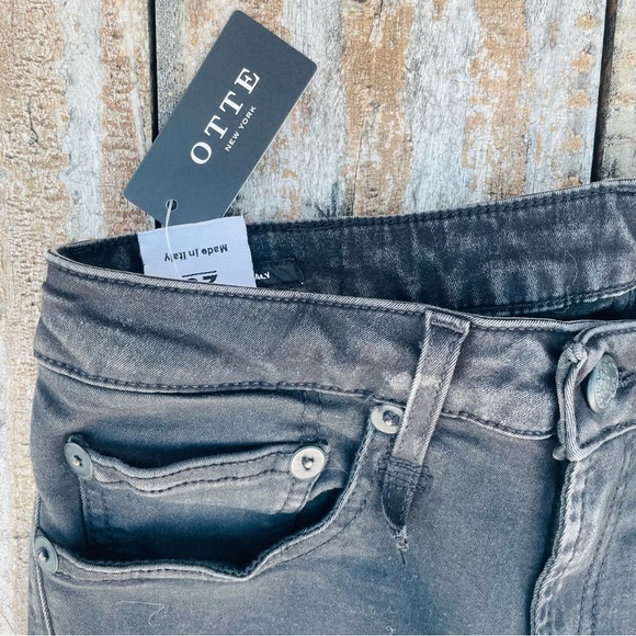 R13 OTTE Skinny Italian Straight Black Country Crop Jeans - Picture 12 of 16